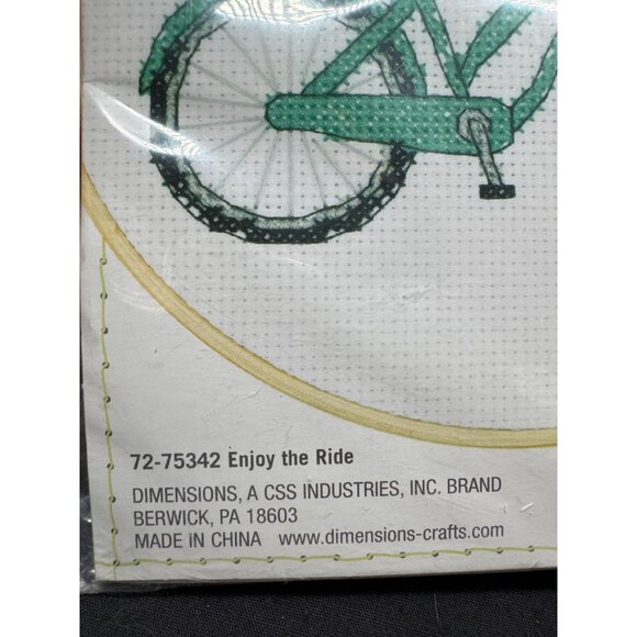 Enjoy The Ride Cross Stitch Kit By Dimensions  Kit Includes Thread 14 Count Aida - Picture 2 of 5